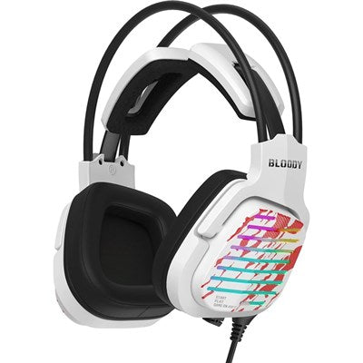 Energy White Bloody G565 Gaming Headset with 7.1 Surround Sound and RGB Lights