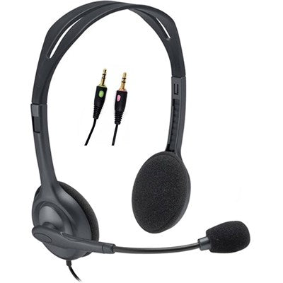 Logitech H110 Stereo Headset Black 3.5mm Dual Plug for Clear Audio
