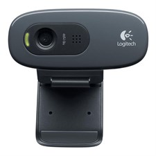 Logitech C270 HD Webcam (Black) 720p 30 fps, Fixed Focus Lens, Auto Light Correction, Mono Noise Reducing Microphone, USB A Plug And Play