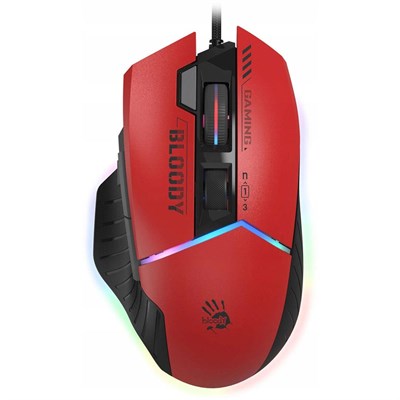 A4Tech Bloody W95 Max RGB Gaming Mouse with Extra Fire Wheel - Red