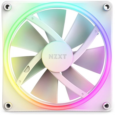 NZXT F140 RGB DUO 140mm Dual-Sided White Fan with Individually Addressable RGB Lights