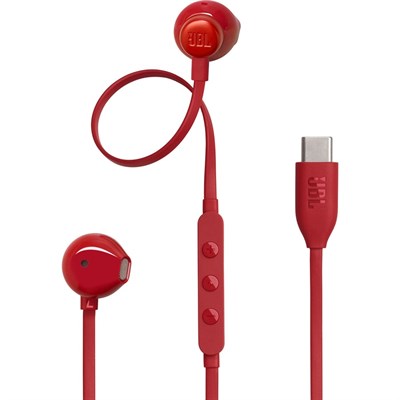 JBL TUNE 305C Red USB-C Headphones with 3-Button Remote and EQ Presets