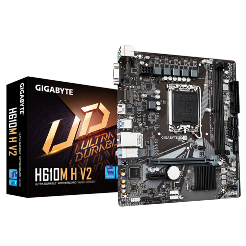 Gigabyte H610M H V2 DDR5 Intel Motherboard - LGA1700 Socket | Dual DDR5 Slots | Smart Fan6 Hybrid Fan Headers