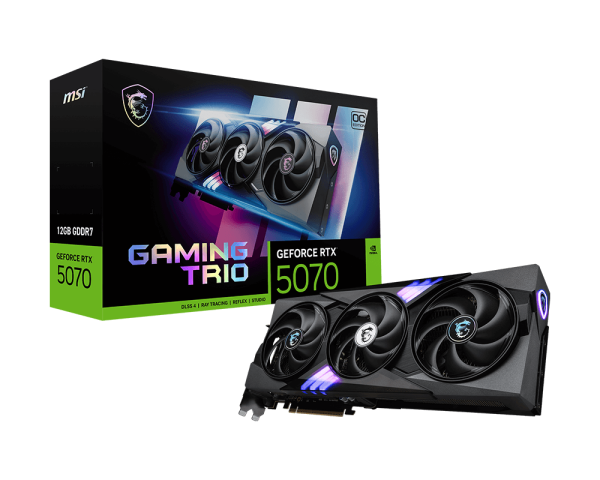MSI GeForce RTX 5070 12G GAMING TRIO OC Video Graphics Card, G5070-12GTC
