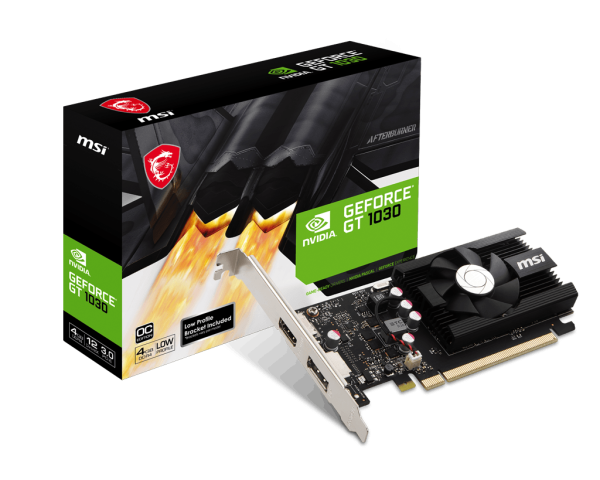 MSI GeForce GT 1030 4GB DDR4 Low-Profile OC Video Graphics Card