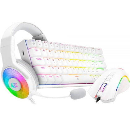 Redragon S129W 3-In-1 White Gaming Combo W/ Red Switches
