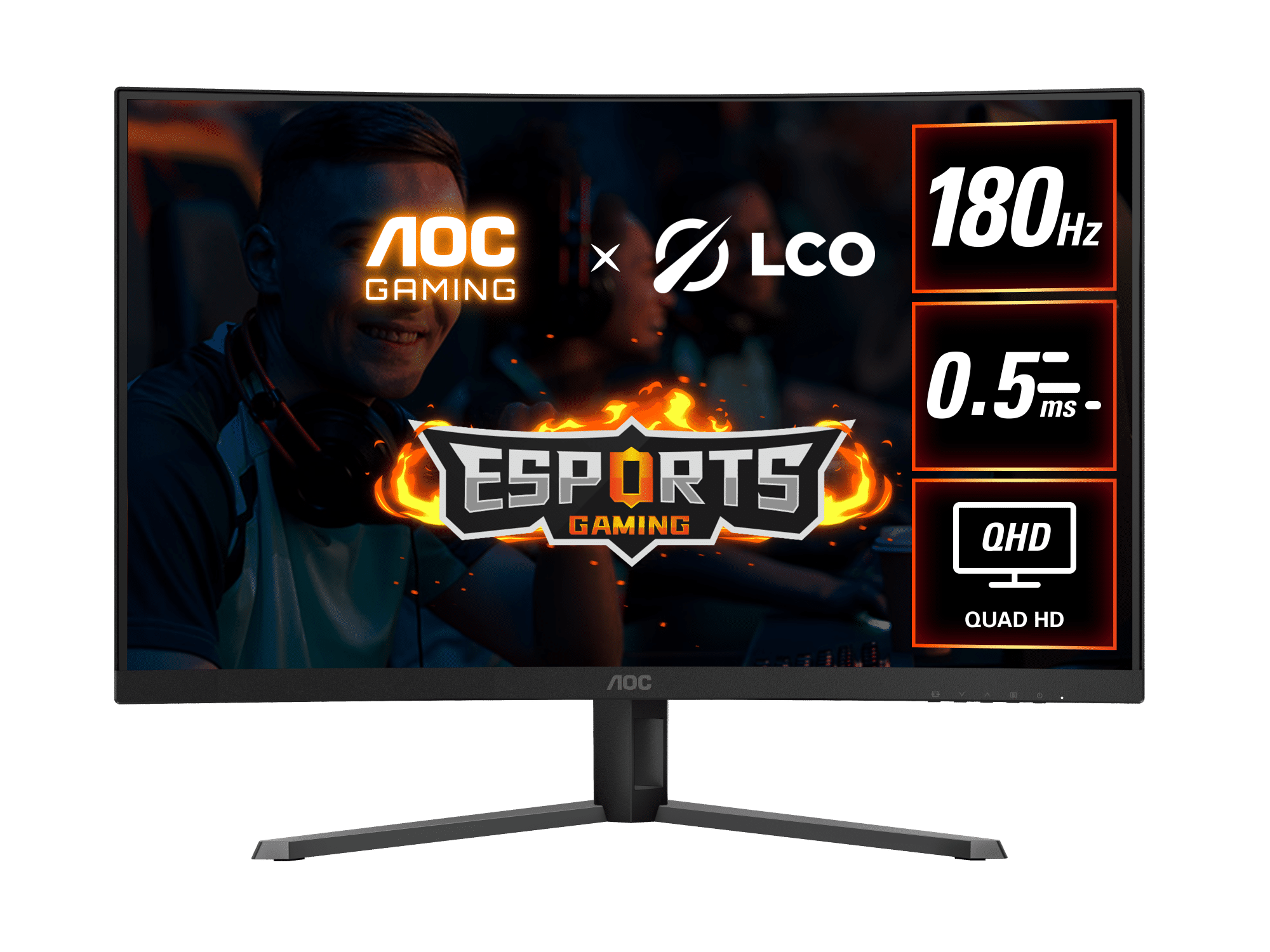 AOC CQ32G4E 31.5" QHD Curved Gaming Monitor | Fast VA Panel | Adaptive-Sync | 180Hz Refresh Rate