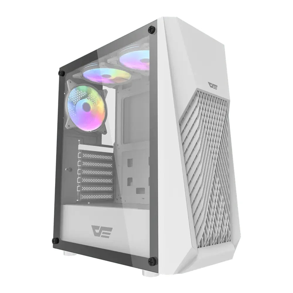 Darkflash Dk150 Atx White Gaming Case With 3 Argb Fans