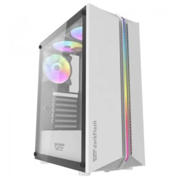 Darkflash Dk151 White Mid-Tower Atx Case With 3 Argb Fans