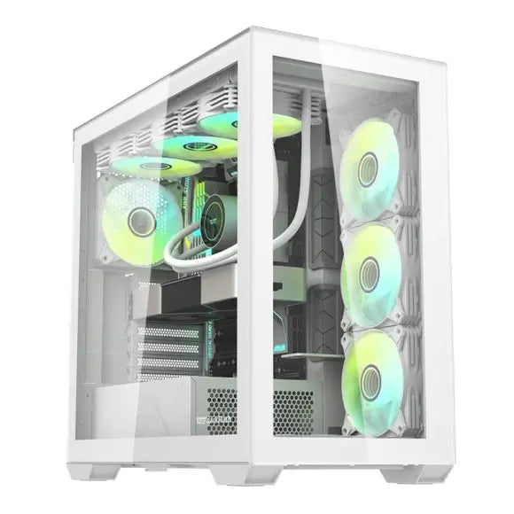 Darkflash Dlx4000 White Tempered Glass Atx Case