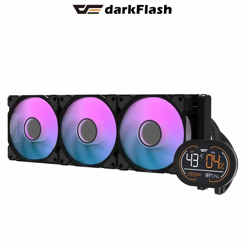 Darkflash Dh360D Rgb Liquid Cooler With Temperature Display