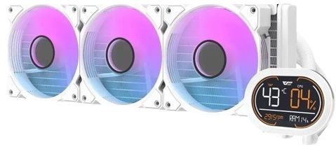 Darkflash Dh360D White Rgb Liquid Cooler With Temp Display