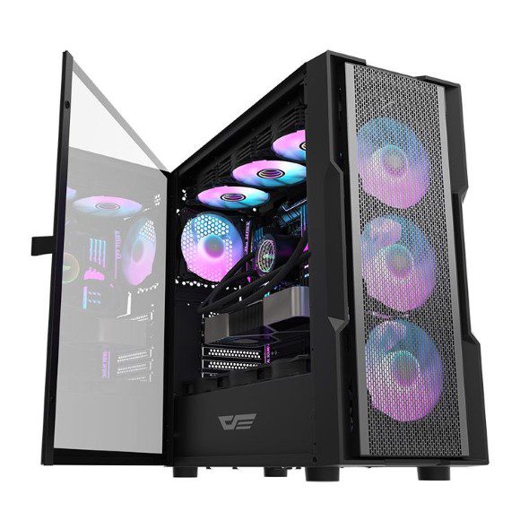Darkflash Dk431 Gaming Case ? Black, Rgb, Mid-Tower With 4X Preinstalled Fans