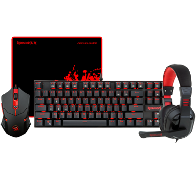 Redragon K552-Bb Keyboard + M601 Mouse + P001 Pad + H120 Headset Combo