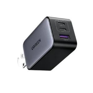 Ugreen 10334 Nexode 65W Usb-C Gan 3 Ports Wall Charger Us Plug (Black) For Iphone 16/15/14/13