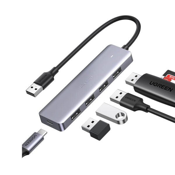 Ugreen 50985 Ultra Slim 4 Port Usb 3.0 Hub With 5Gbps Data Transfer Powered Usb C