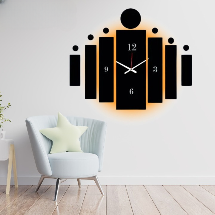 3d Tile Wall Clock  | Wooden Tile Wall Clock Frame wall Art  | Wall decoration | Decor For Home Wall Decoration Attractive Wooden Wall Art