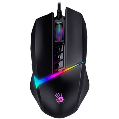 Professional W60 Max Bloody RGB Gaming Mouse Stone Black - 10,000 CPI, 8000 FPS, 250 IPS, 35G Acceleration