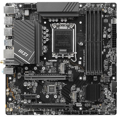 MSI PRO B760M-A WIFI Intel LGA1700 DDR5 Motherboard with Lightning Gen 4 & WiFi 6E